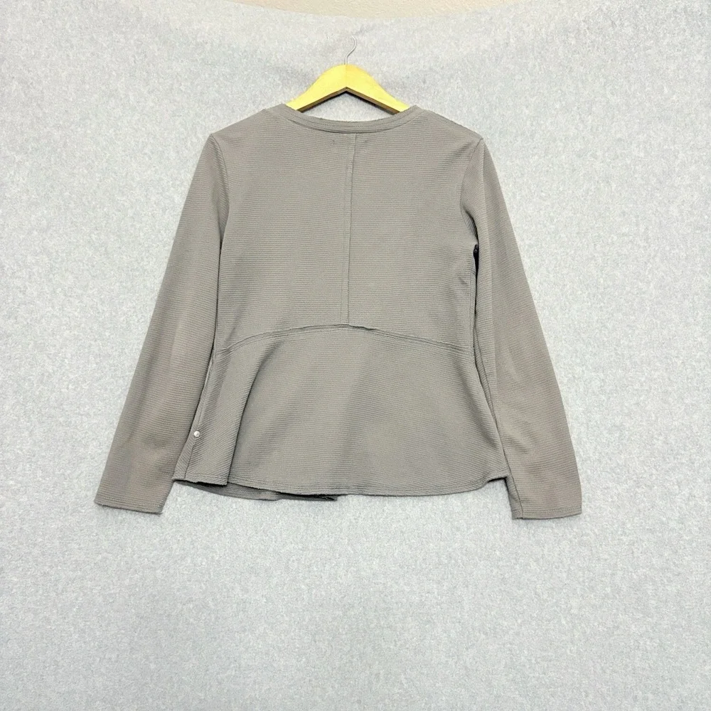 Neon Buddha Waffle Knit Gray Patchwork‎ Long Sleeve Lagenlook Button Shirt XS